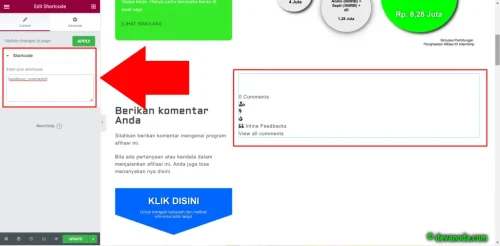 10. Penambahan shortcode comment di Elementor 1024x504 1