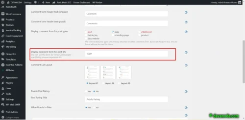 8. Display comment form for post IDs 1024x503 1