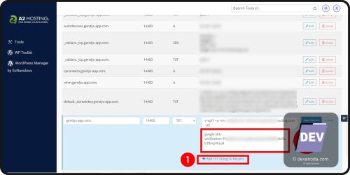 GB 26. Tambahkan TXT records di bawah TXT records yang lama