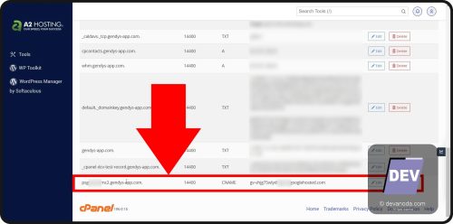 GB 30. Hasil Cname Records yang telah disimpan