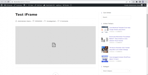 iFrame tidak muncul