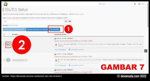 Klik Run AutoSSL