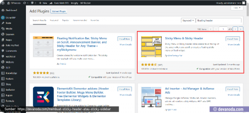 Sticky Menu Sticky Header dari developer WebFactory Ltd Sticky Header