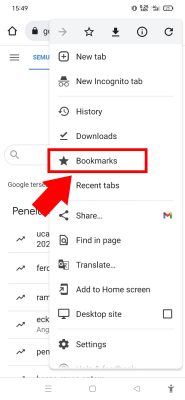 Cara membuka Bookmark di HP/ Smartphone/ Android