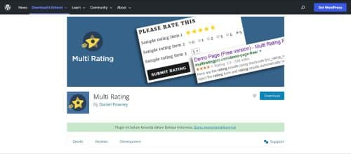 Plugin Multi Rating untuk memunculkan review di Google