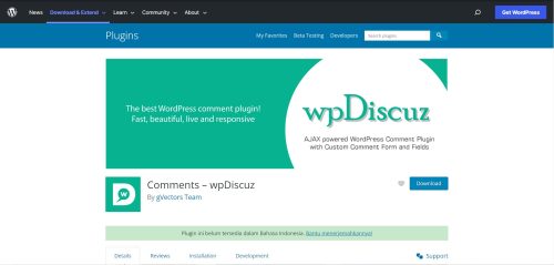 Plugin WPDiscuz untuk memunculkan review bintang di Google penelusuran