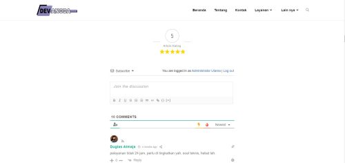Tampilan rating dari WPDiscuz
