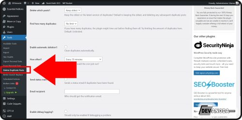 02. Menu delete duplicate post