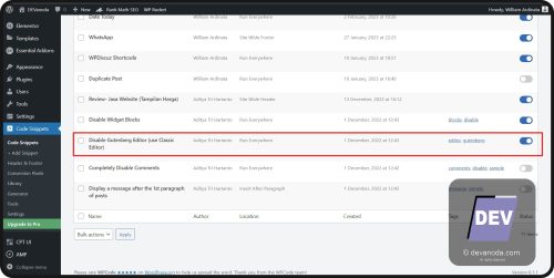04. Aktifkan Editor Klasik dari plugin Code Snippet