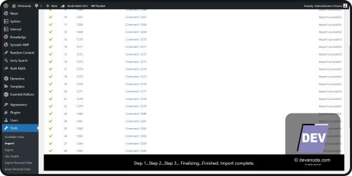 09. Selesai import komentar Cara Menduplikat komentar di WordPress