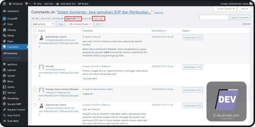 10. Komentar di tempat sampah masih ada Cara Menduplikat komentar di WordPress