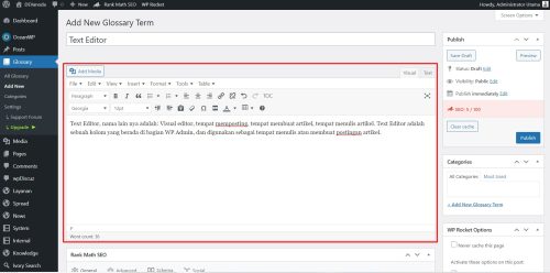 Kolom/ lokasi Text Editor