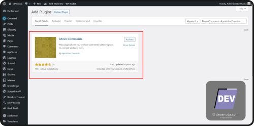 Plugin Move Comments dari Apostolos Dountsis Cara Menduplikat komentar di WordPress