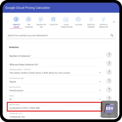 Machine Type pada Google Cloud
