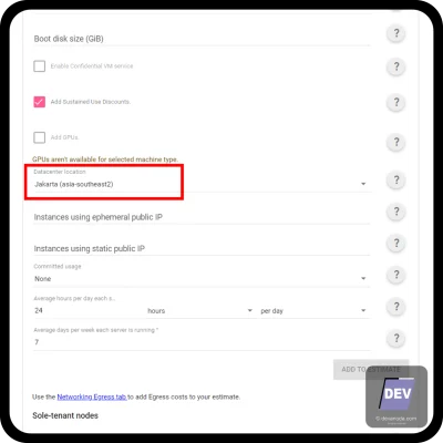 Data Center Location pada Google Cloud