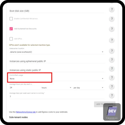Committed Usage pada Google Cloud