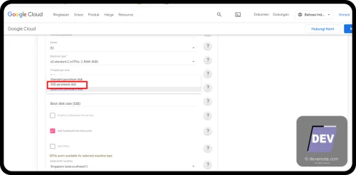 SSD Persistent Disk Google Cloud