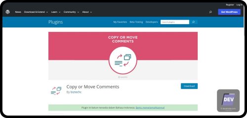 1.0. Plugin- Copy or Move Comments, by biztechc - Memindahkan Komentar WordPress