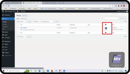 2. Klik jumlah komentar di daftar post nya - Cara Menduplikat Komentar di WordPress