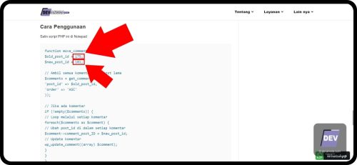 4.1.3. Ganti ID nya - Memindahkan Komentar WordPress