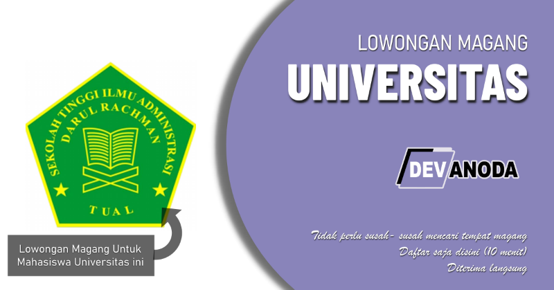 You are currently viewing Lowongan Magang Sekolah Tinggi Ilmu Administrasi Darul Rahman Tual, Tual, Maluku Tenggara
