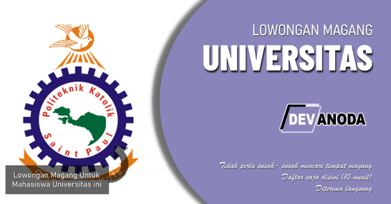 You are currently viewing Lowongan Magang Politeknik Katolik Saint Paul Sorong,Sorong,Papua Barat
