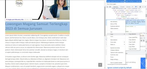 Cara melakukan inspect element