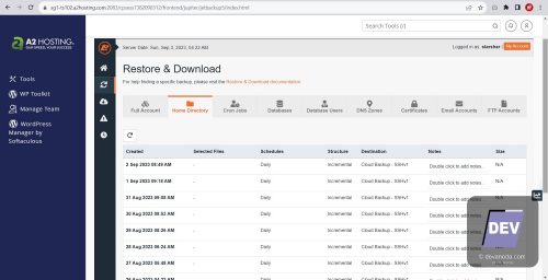 02. Tampilan File Restore Jet Backup 5