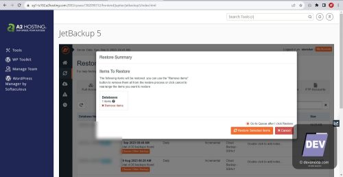 06. Konfirmasi Lakukan restore Jet Backup 5