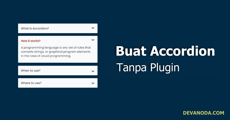 Membuat Elemen Accordion di WordPress Tanpa Plugin