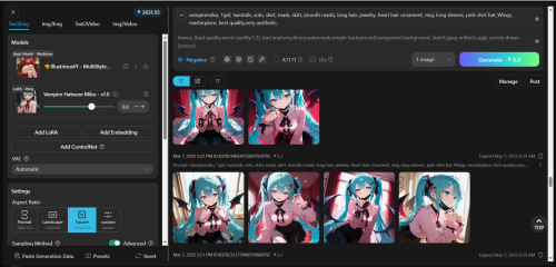 2.2. Hasil Gambar Hatsune Miku Vampire yang Saya Buat