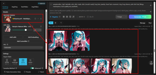 2.3. Hasil Gambar IllustriousV1 MultiStyle Variation