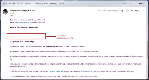 11. Ukuran gap paling proporsional