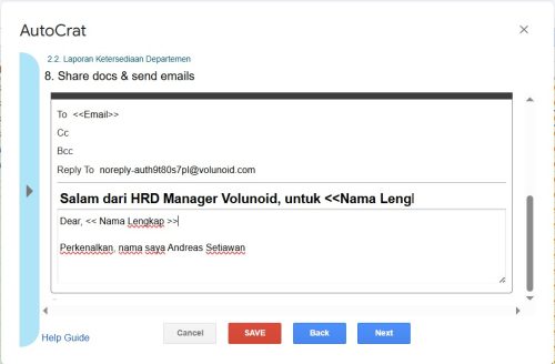 Merge Tags yang tidak dituliskan dengan benar