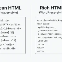 Perbedaan Clean HTML (Blogger-style) dan Rich HTML (WordPress-style)