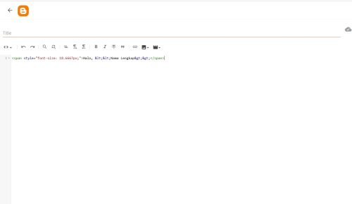Tampilan teks mode HTML di Blogger